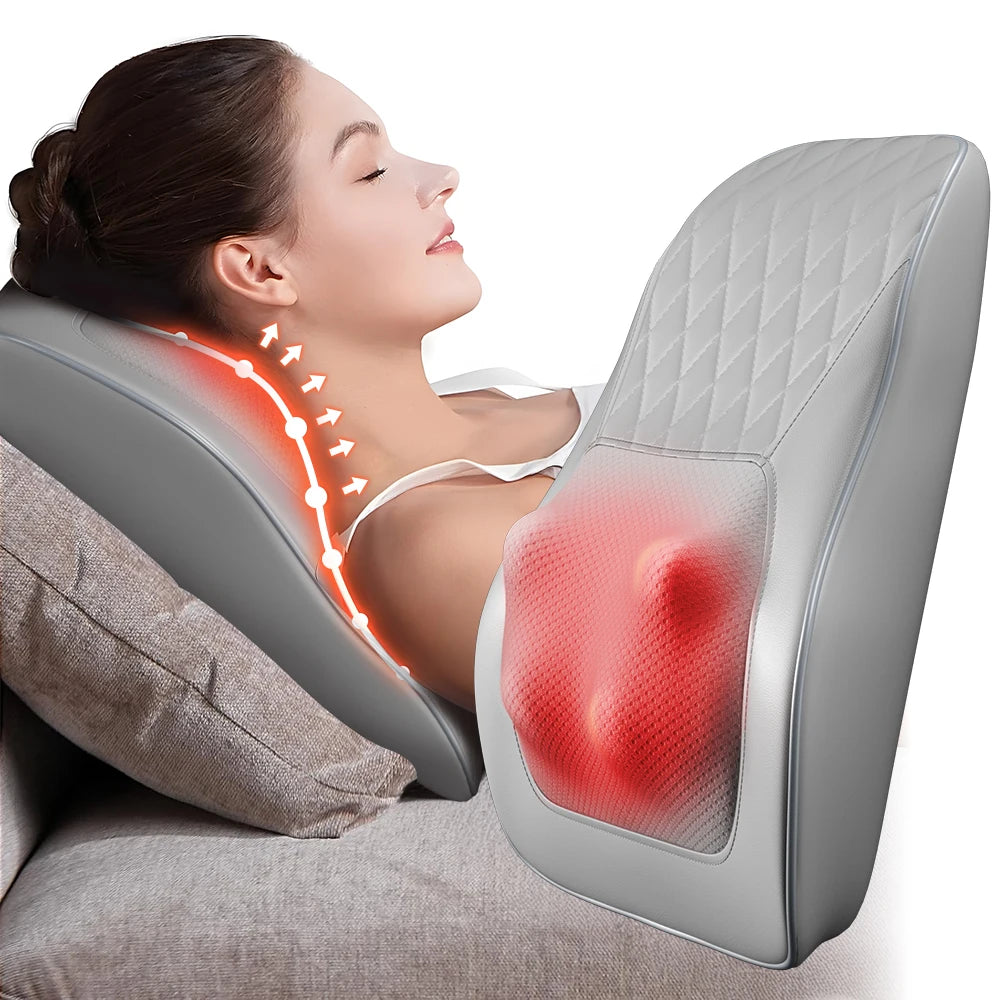 HIMOU Back Massager With Heat 3D Kneading Neck Pillow