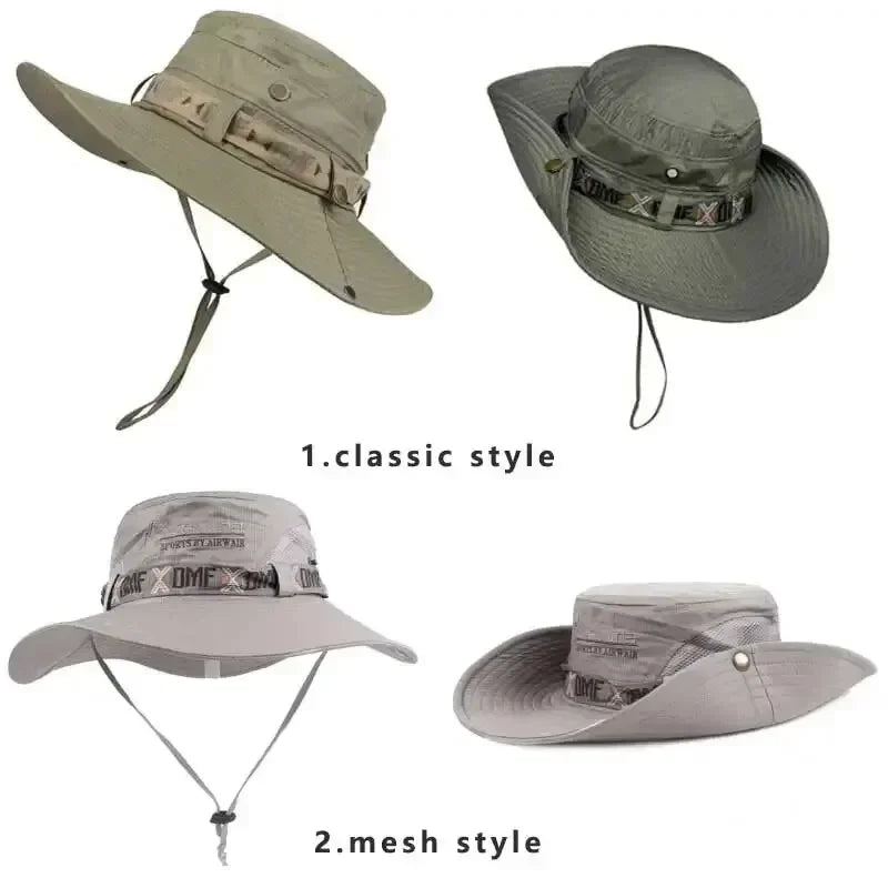 Outdoor UV Protection Wide Brim Bucket Hat for Hiking
