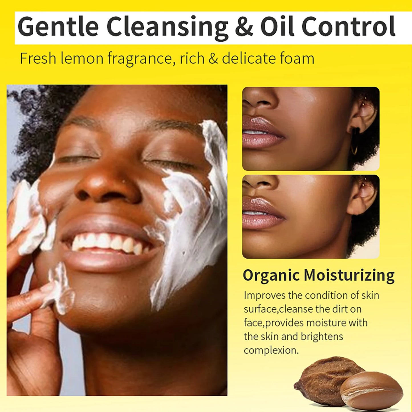 AILKE Natural Lemon Whitening Soap Bar Brightening Cleanser For Face