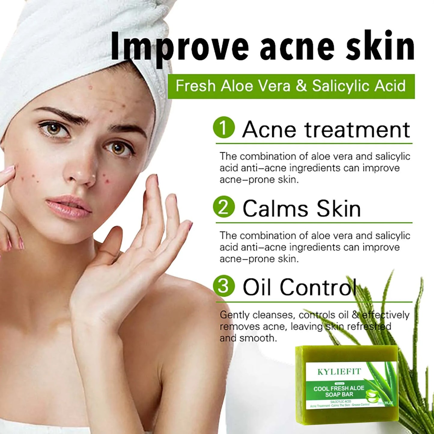 AILKE Aloe Vera Soap Bar Fresher For All Skin Types