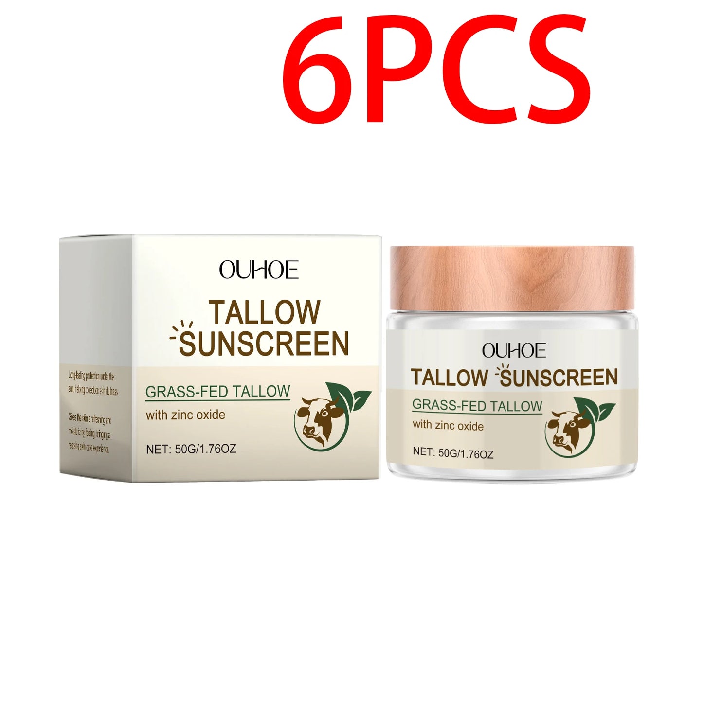 OUHOE Beef Tallow Sunscreen UV Protection Face Moisturizer
