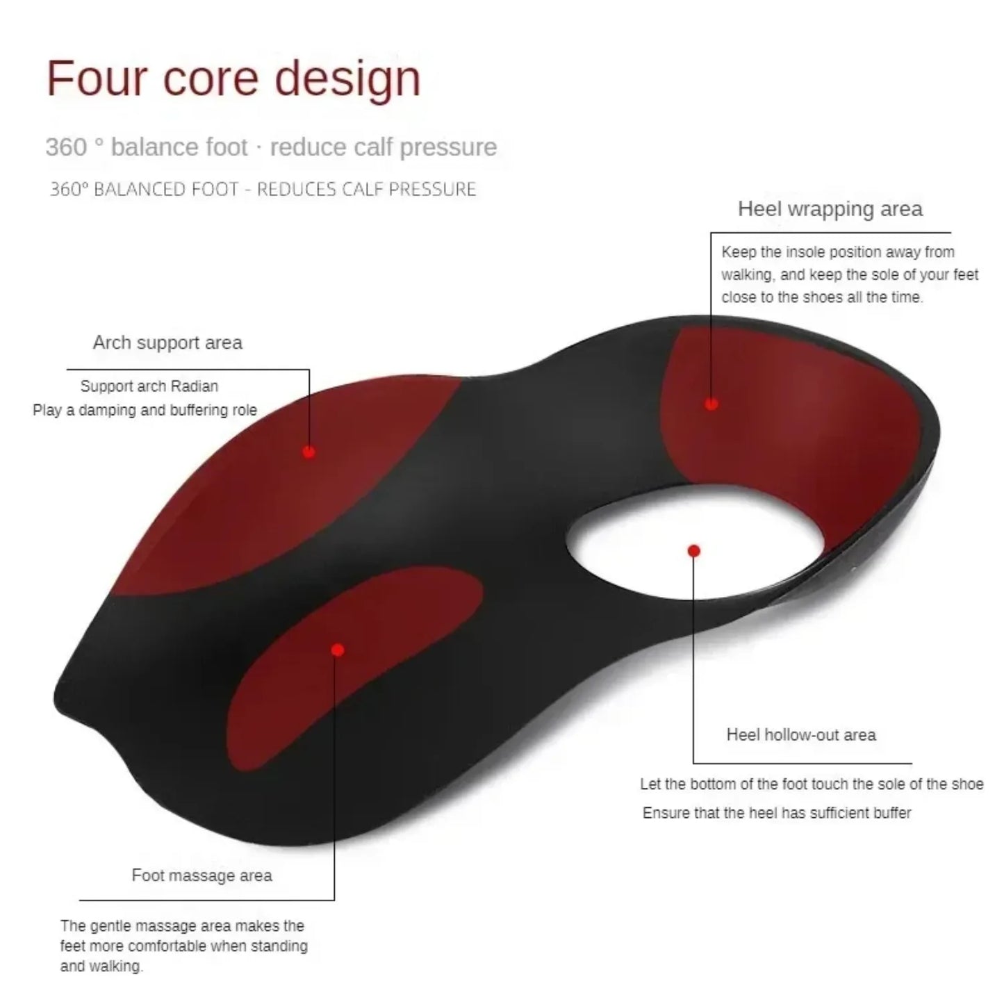 NONECN Flat Foot O Leg Correction Insoles Orthopedic Arch Support