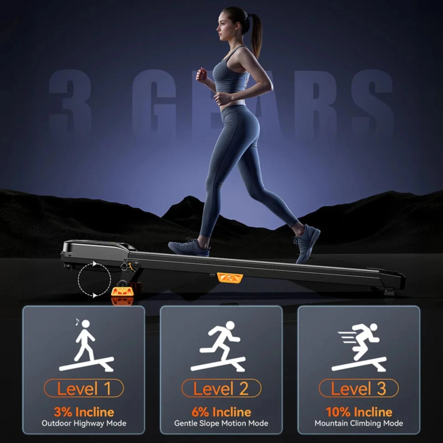 NONEDriving Portable Incline Walking Pad Under Desk Treadmill LED Display