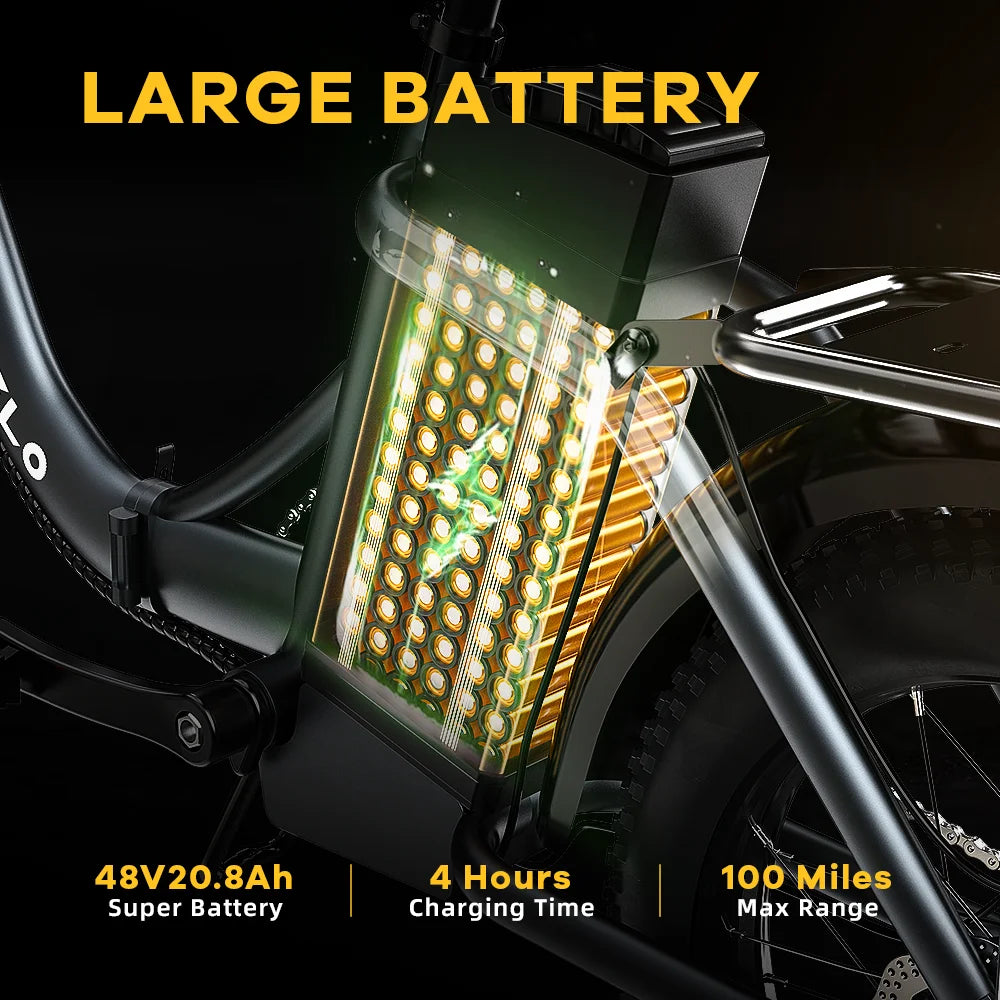 CYBERVELO 1000W Folding Electric Bike Mars700 With 48V Battery