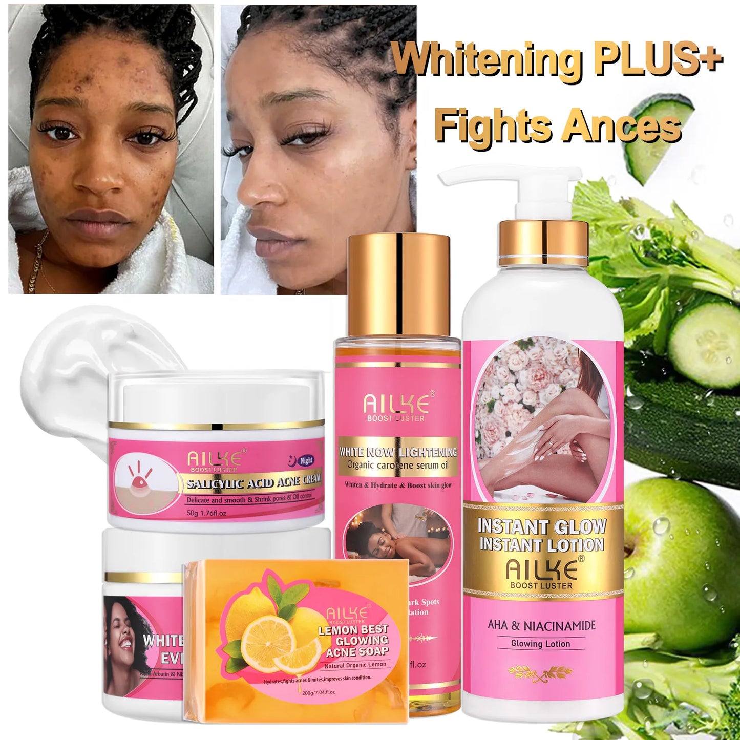 AILKE Brightening Skin Care Set For Clear Smooth Skin