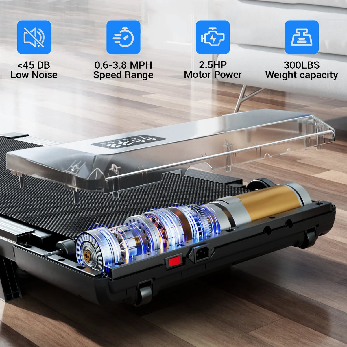 Superun Under Desk Walking Pad Treadmill 2.5 HP Quiet Portable LED Display