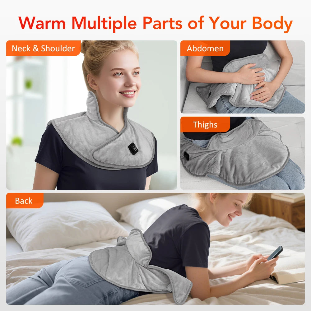 Electric Heating Shoulder Neck Pad Massager USB Threegear Heat Settings