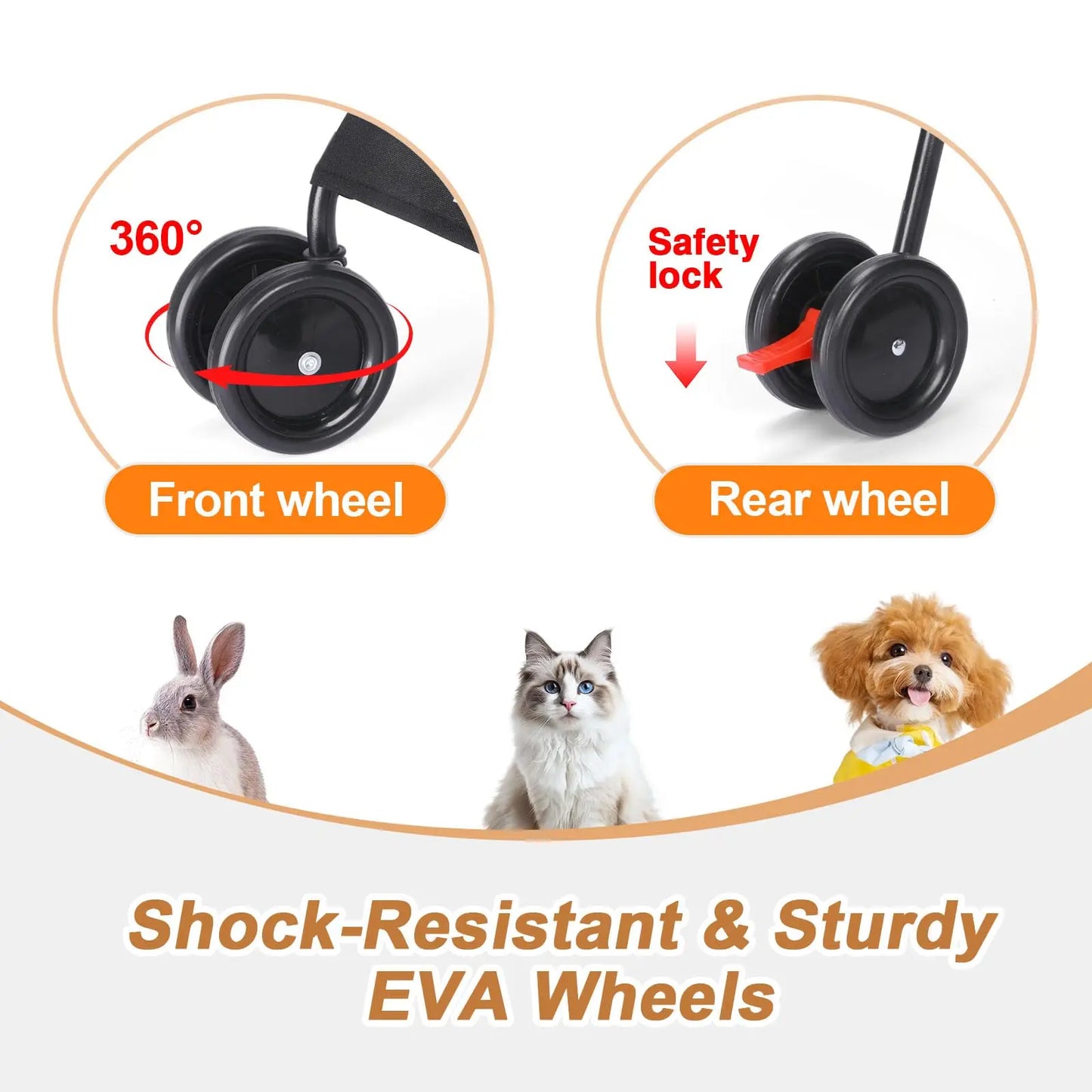 Travel Portable Pet Stroller For Dogs And Cats Foldable Lightweight