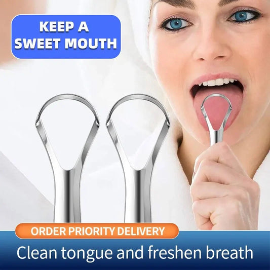 Stainless Tongue Scraper Tongue Cleaner for Halitosis and Oral Care