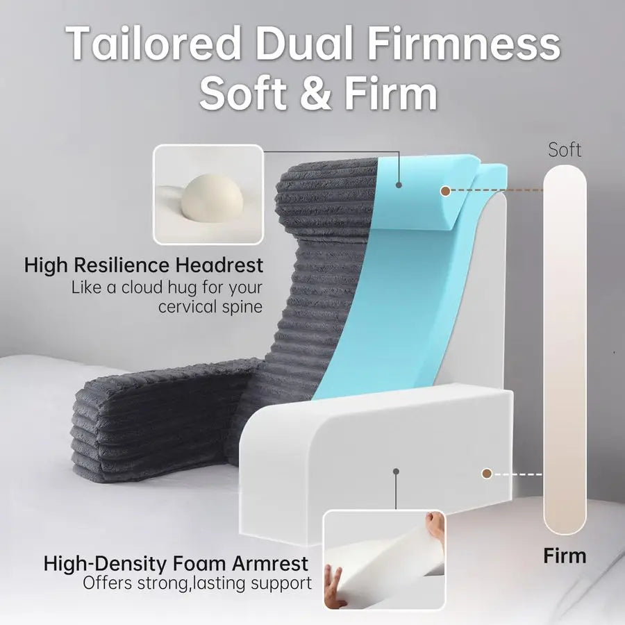 Back Reading Pillow With Armrests For Bed TV Watching