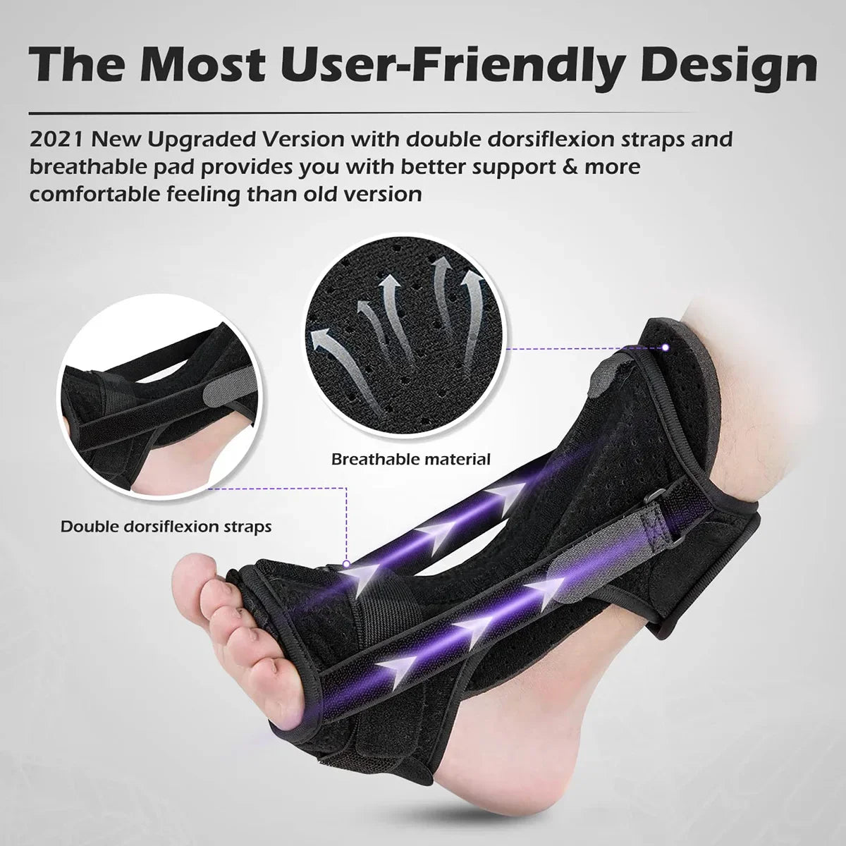Plantar Fasciitis Night Splint Adjustable Foot Orthotic Brace Achilles Tendonitis