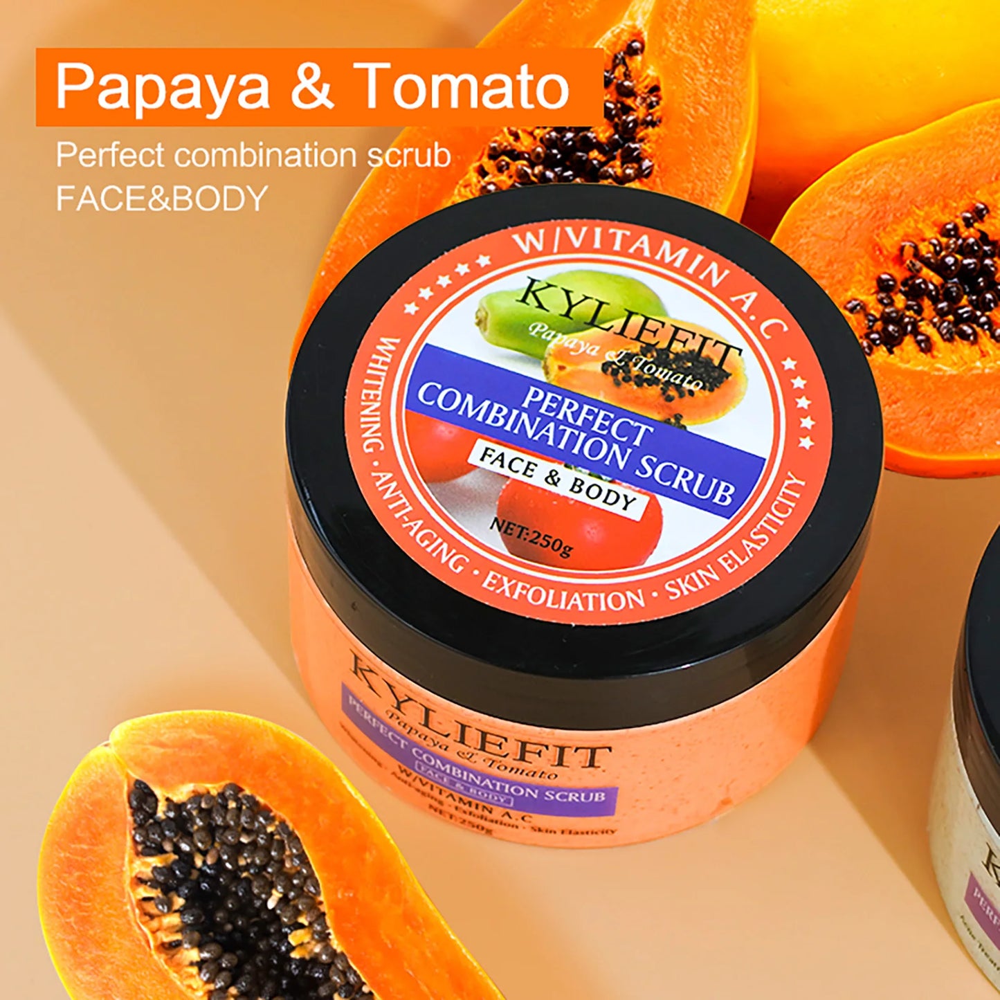 AILKE Papaya Tomato Combination Scrub for Face and Body Whitening
