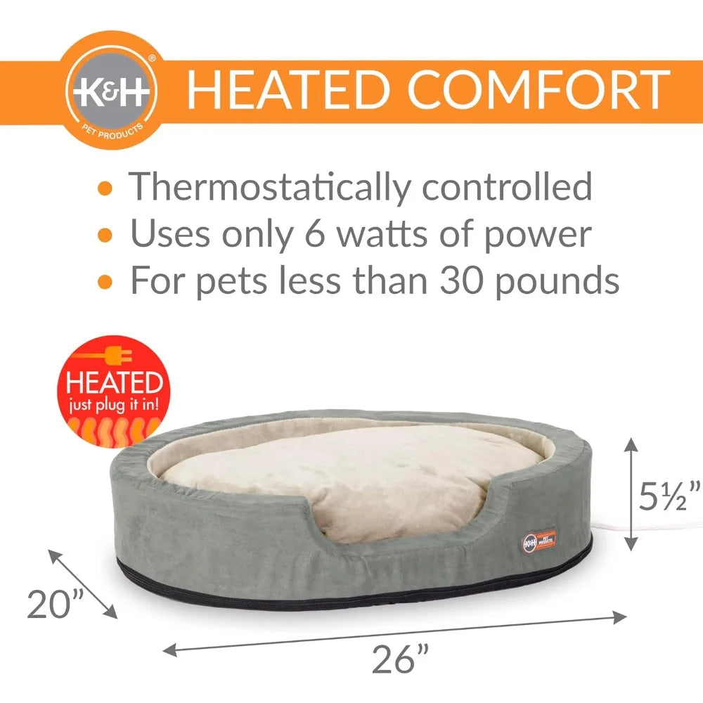 K&H Pet Products Indoor Heated Dog Bed Thermo Snuggly Sleeper
