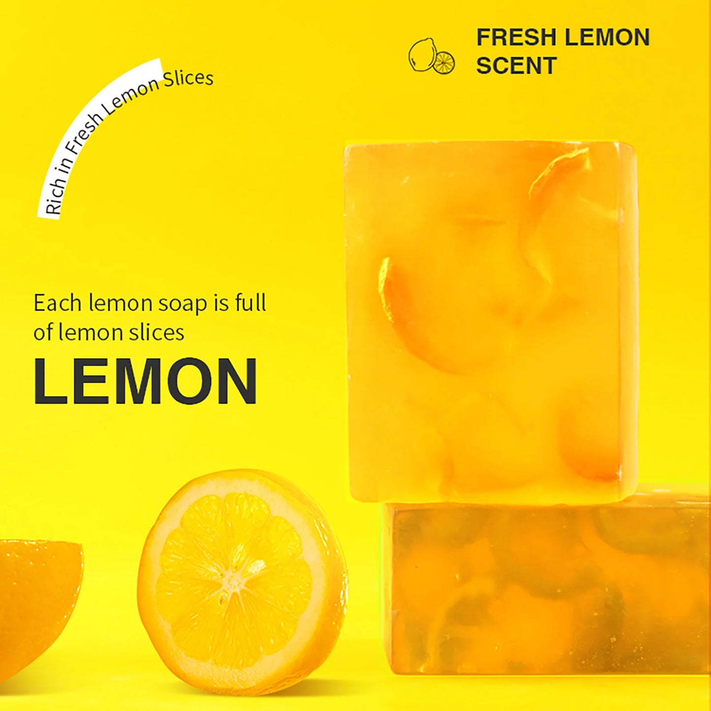 AILKE Natural Lemon Whitening Soap Bar Brightening Cleanser For Face