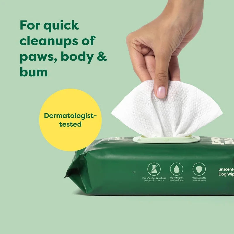 Pet Wipes Hypoallergenic Fragrance Free Cleansing for Dogs and Cats