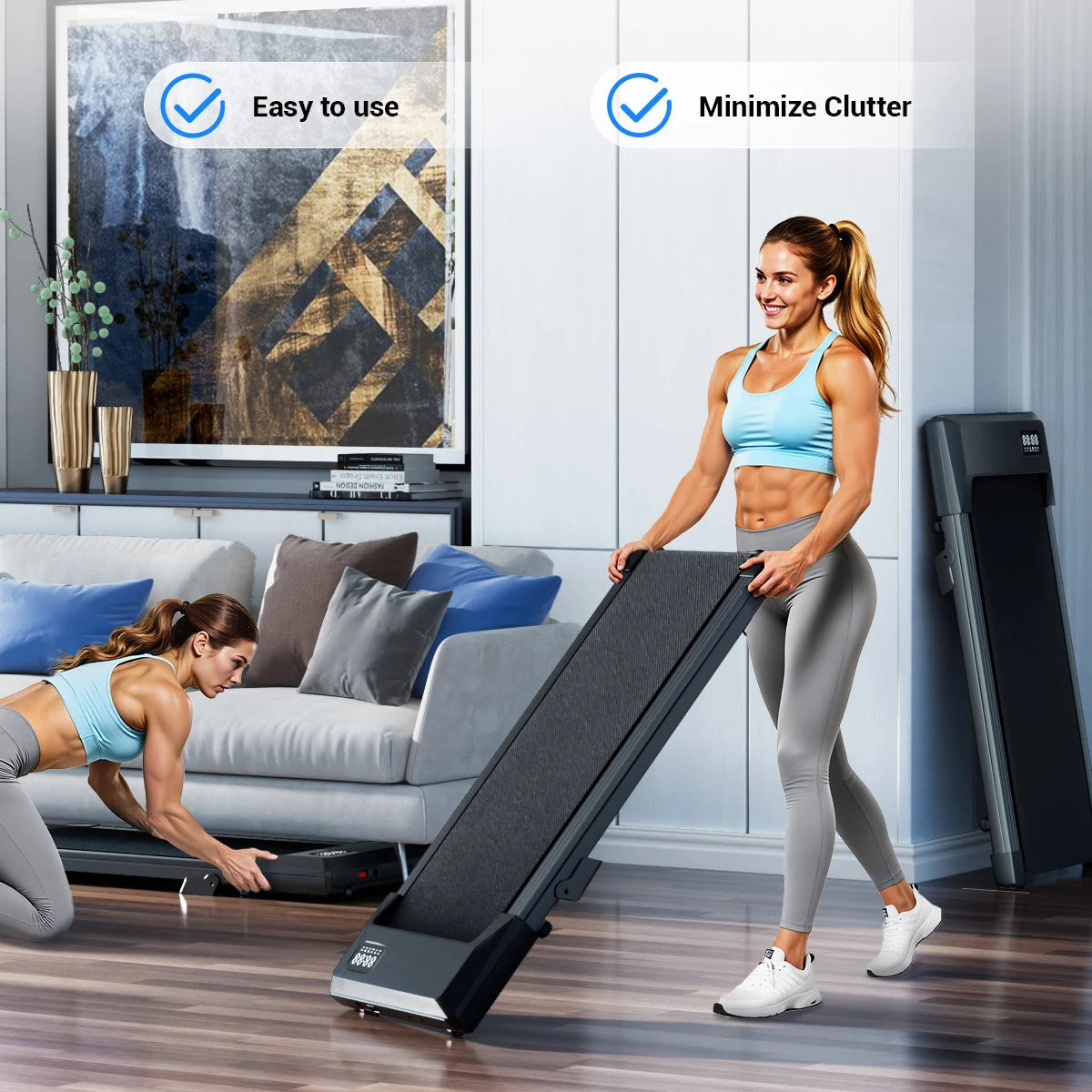Superun Under Desk Walking Pad Treadmill 2.5 HP Quiet Portable LED Display