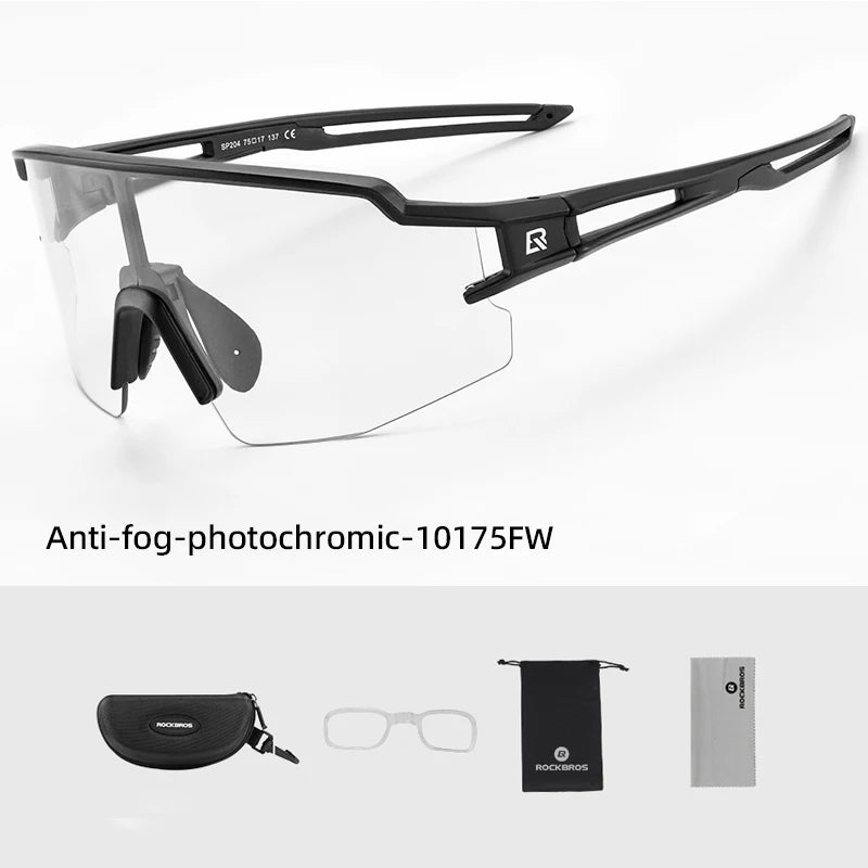 ROCKBROS Photochromic Polarized Cycling Glasses Built In Myopia Frame