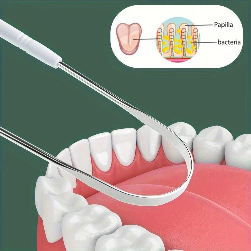 Stainless Steel Tongue Scraper For Bad Breath And Oral Hygiene
