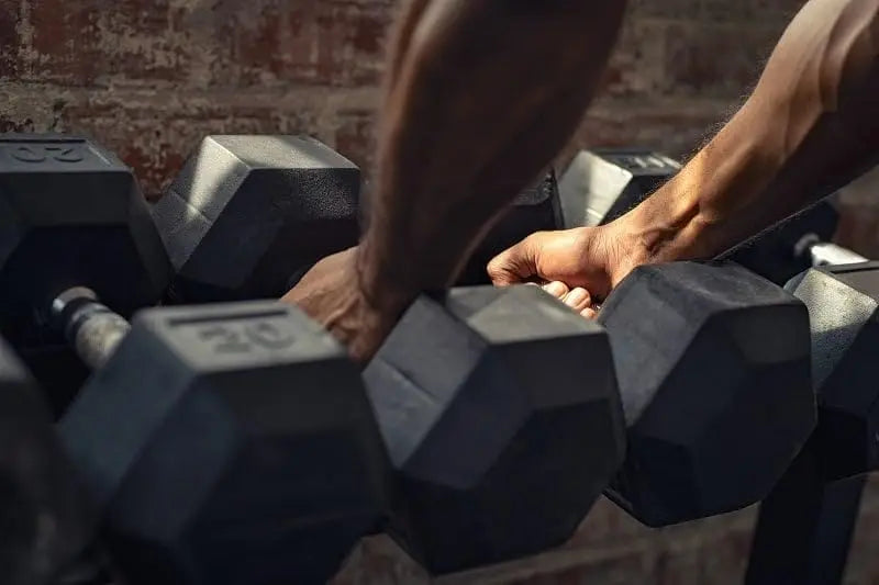 Rubber Encased Hex Dumbbell Set 25lb Pair for Home Gym