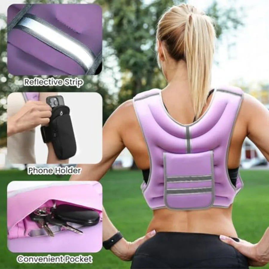 LISM Adjustable Weighted Vest 14-18lb with Removable Weights
