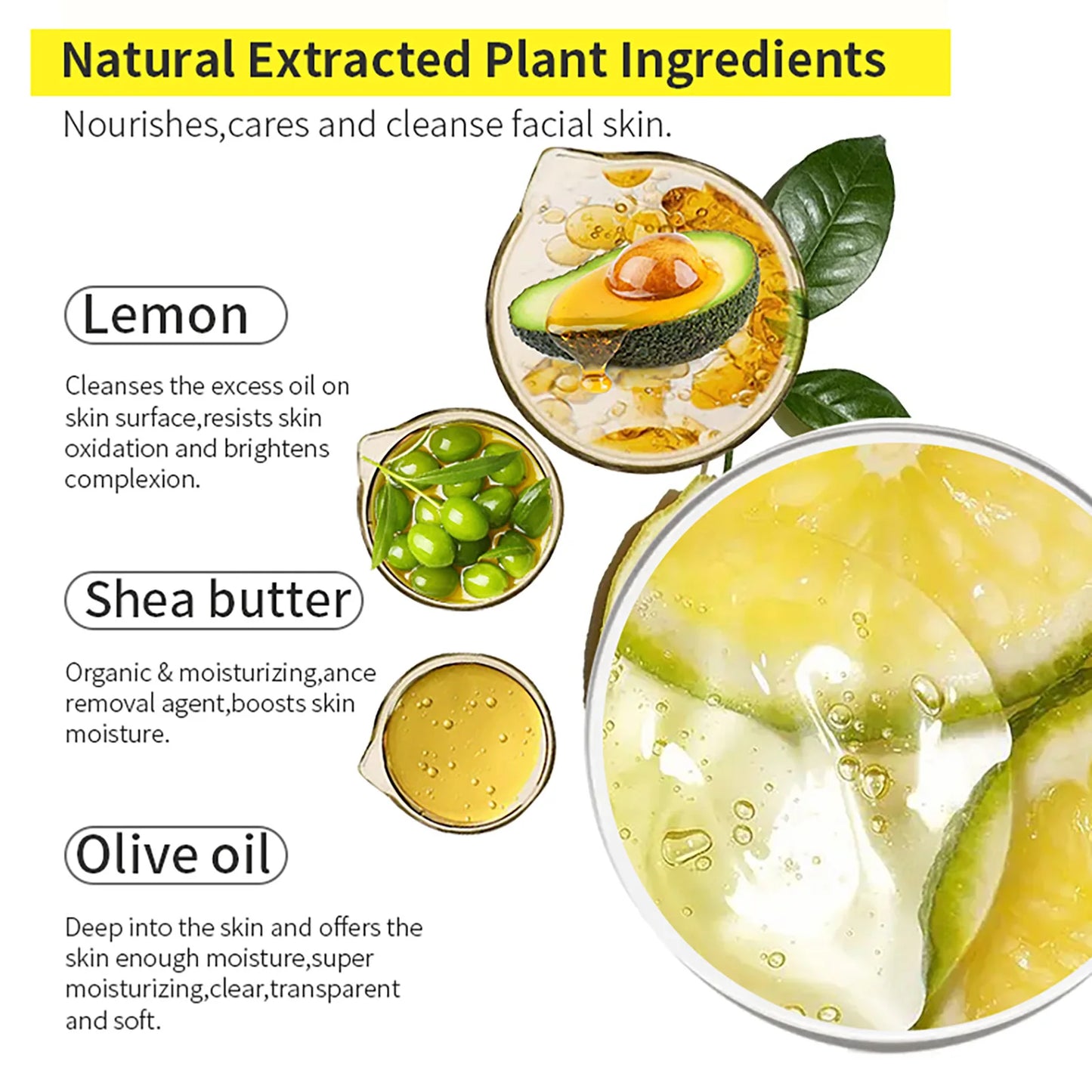AILKE Natural Lemon Whitening Soap Bar Brightening Cleanser For Face