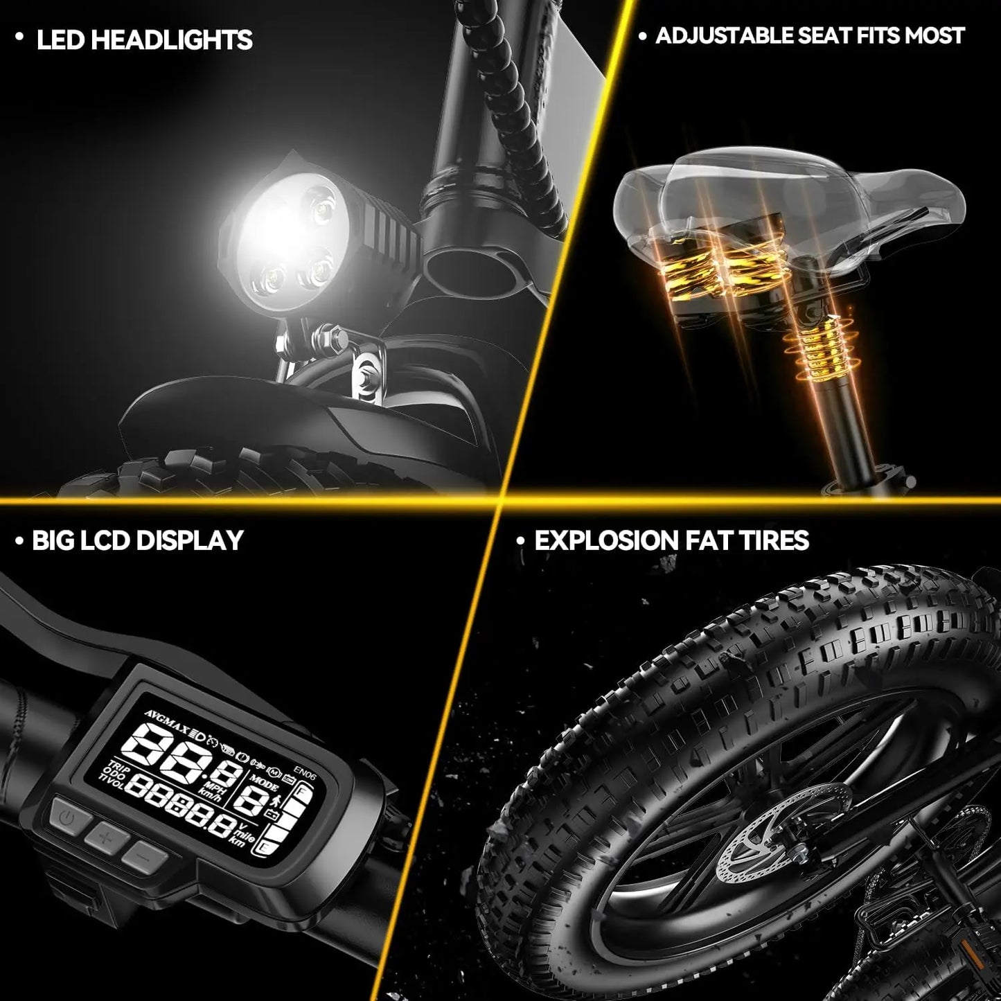 CYBERVELO 1000W Folding Electric Bike Mars700 With 48V Battery