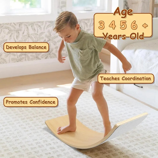 SHXI Wooden Wobble Balance Board Natural Wood