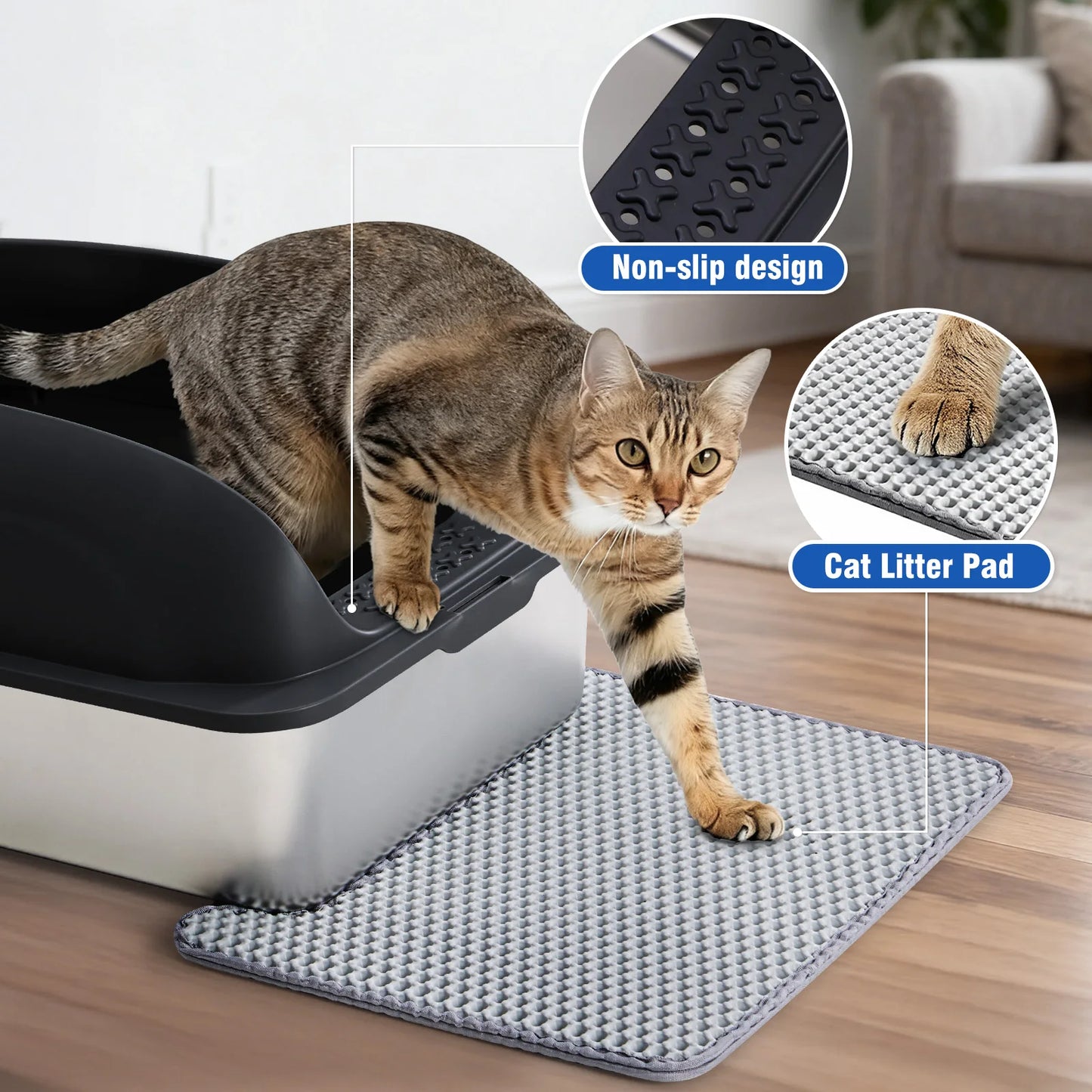 JHK Stainless Steel Cat Litter Box With Lid Included