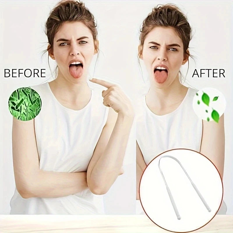 Stainless Steel Tongue Scraper For Bad Breath And Oral Hygiene