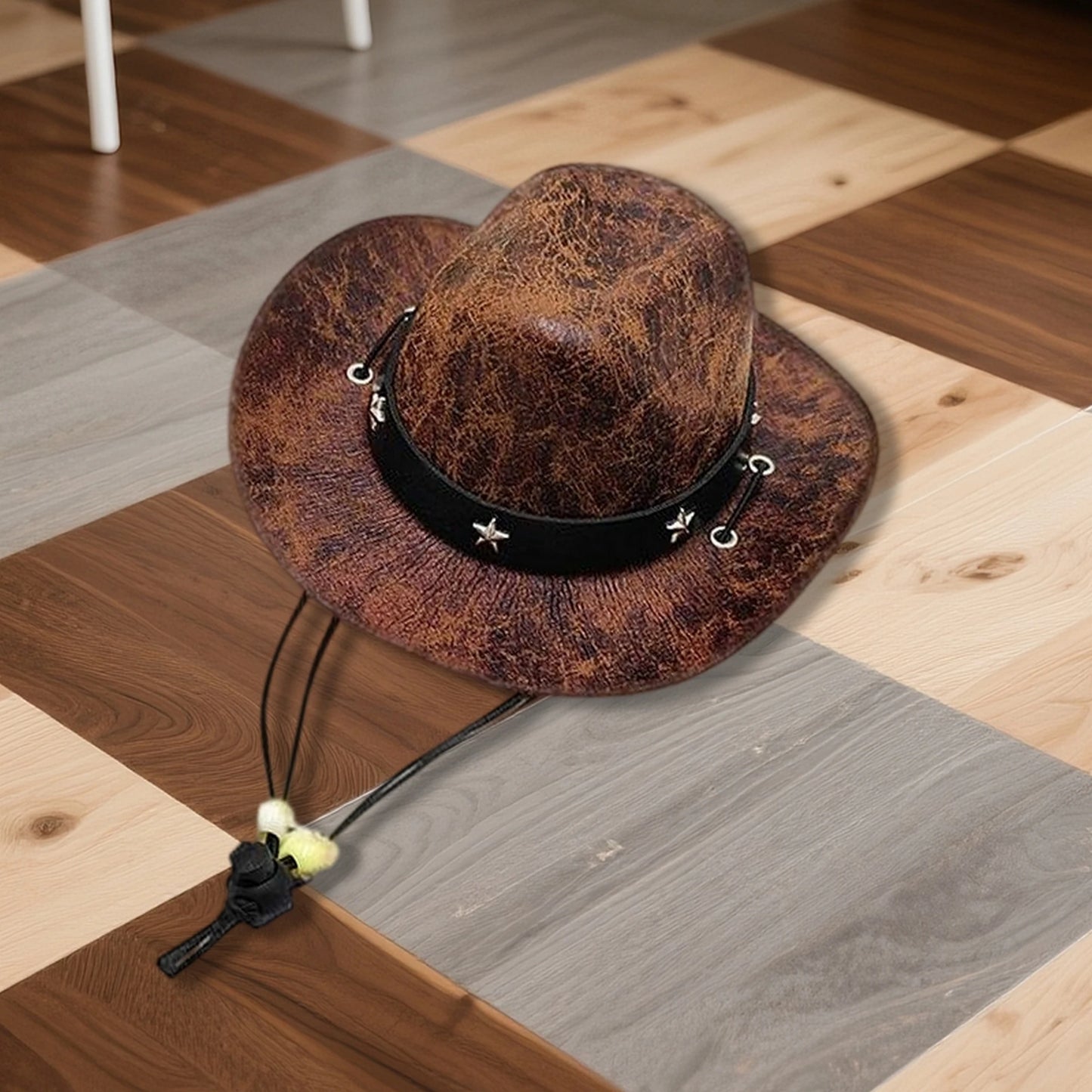 Pet Cowboy Hat With Bandana Set Adjustable Western Costume