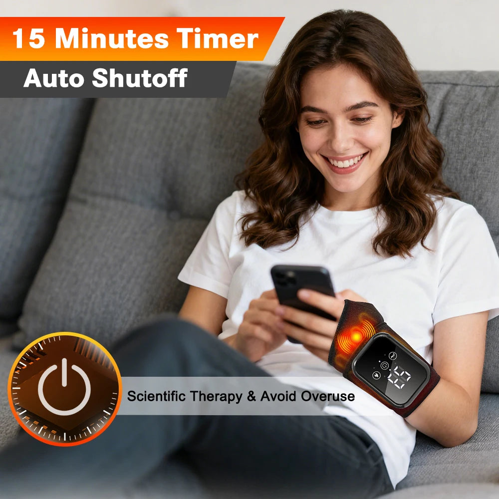 Agdoad Electric Heating Wrist Massager and Brace for Pain Relief