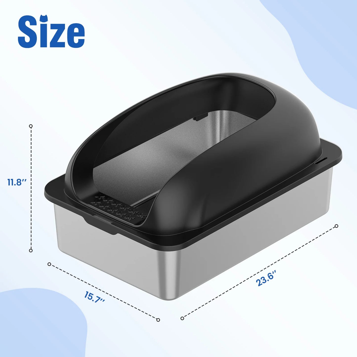 JHK Stainless Steel Cat Litter Box With Lid Included