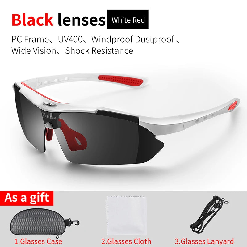 West Biking UV400 Sports Sunglasses for Cycling and Outdoors