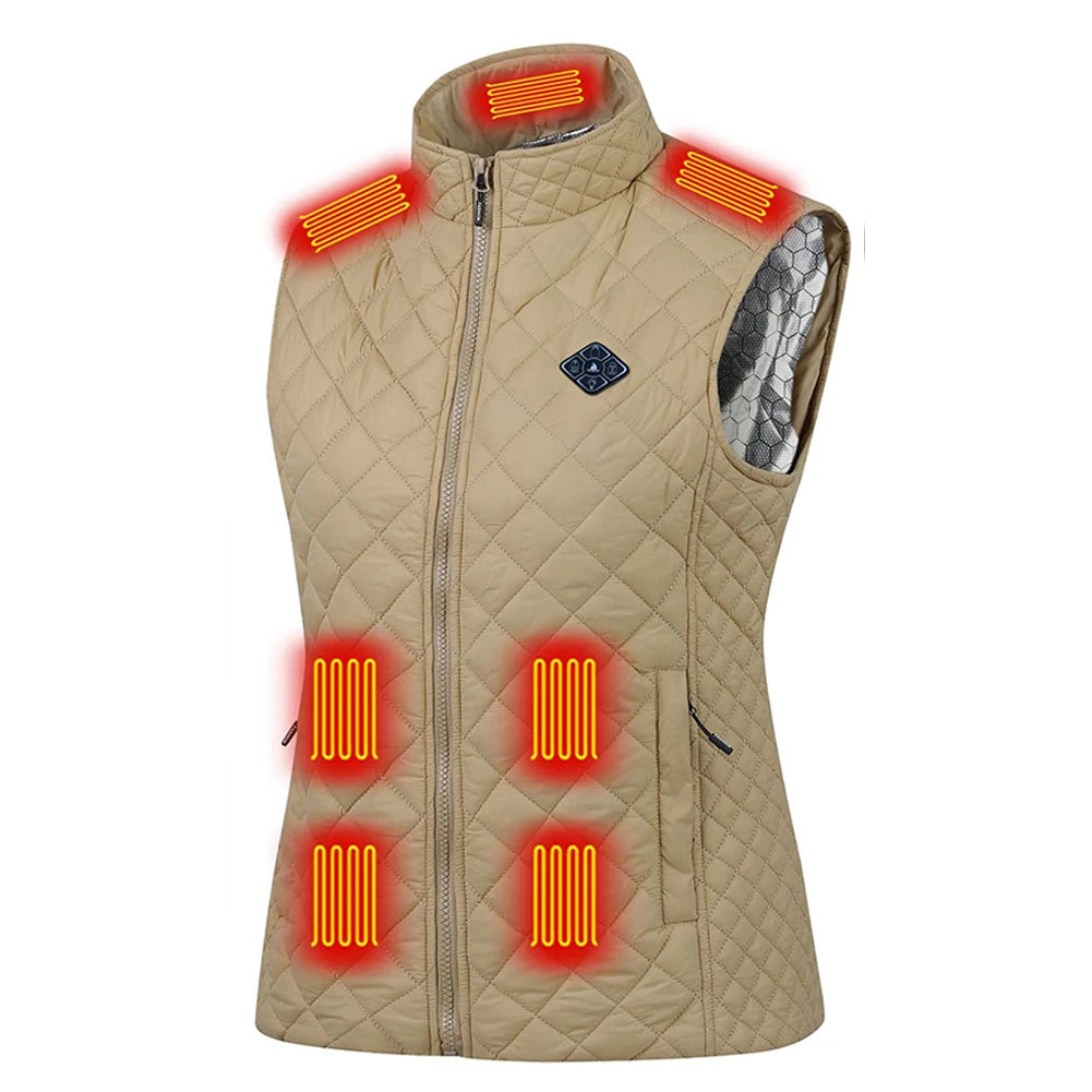 NONECN 21 Zone USB Heated Vest Cotton Jacket For Women