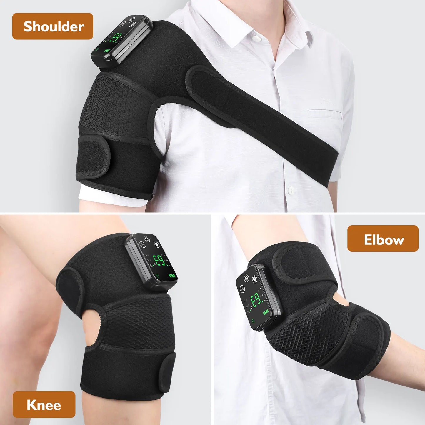 Hailicare 3 In 1 Cordless Heated Knee Shoulder Elbow Massager