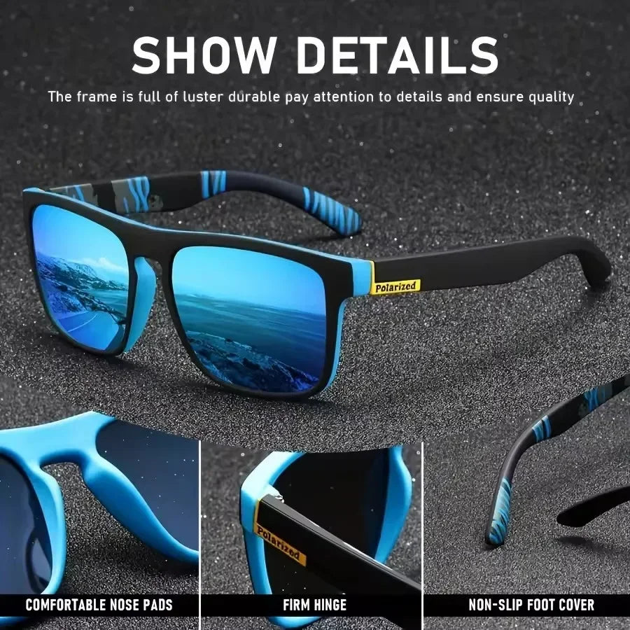 Polarized UV400 Sunglasses Square Frame Metal Eyewear For Men Women