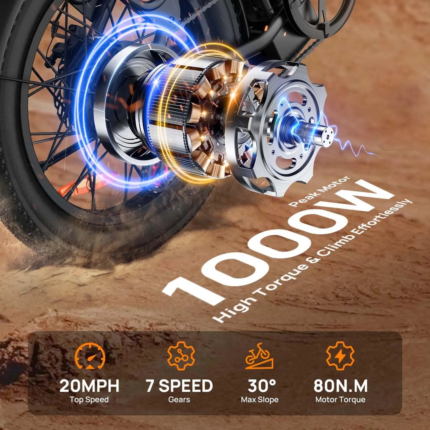 URLIFE 1000W Fat Tire Electric Bike 48V 13Ah Removable Battery