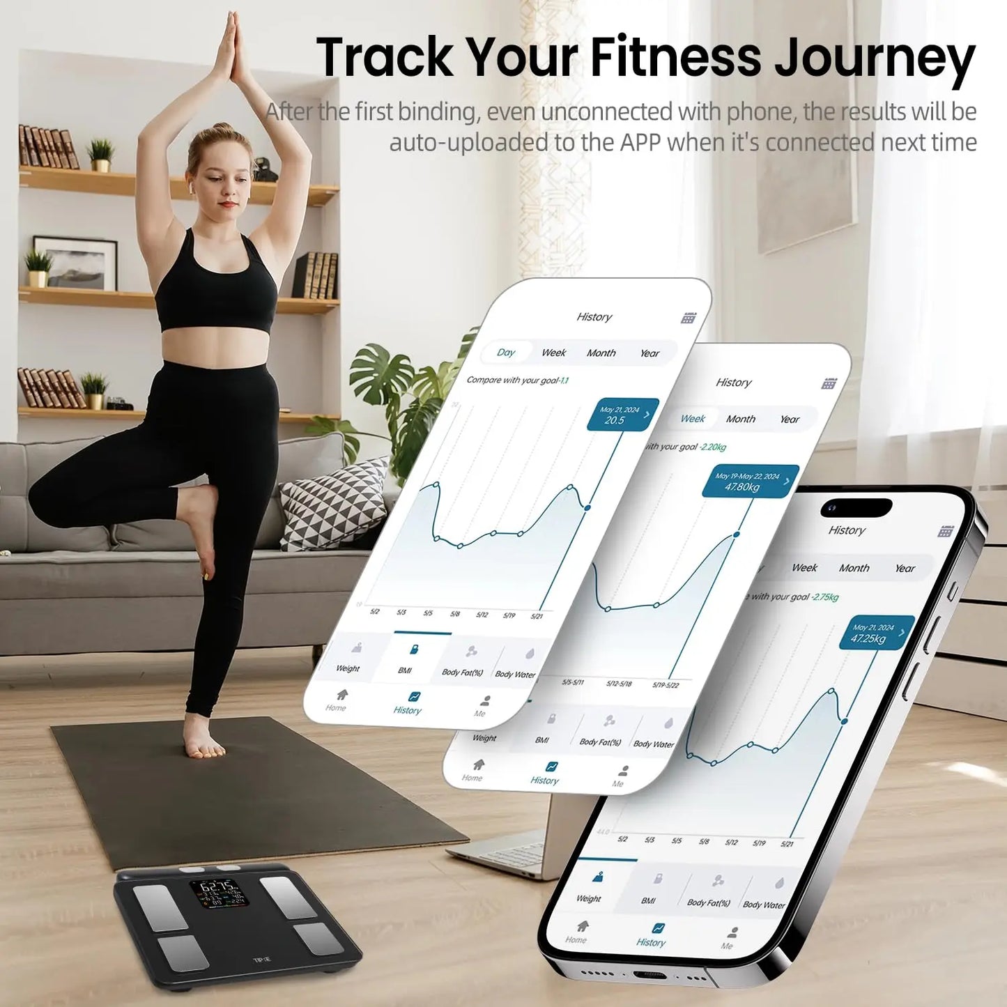8 Electrode Bluetooth Smart Body Scale With Full Body Composition