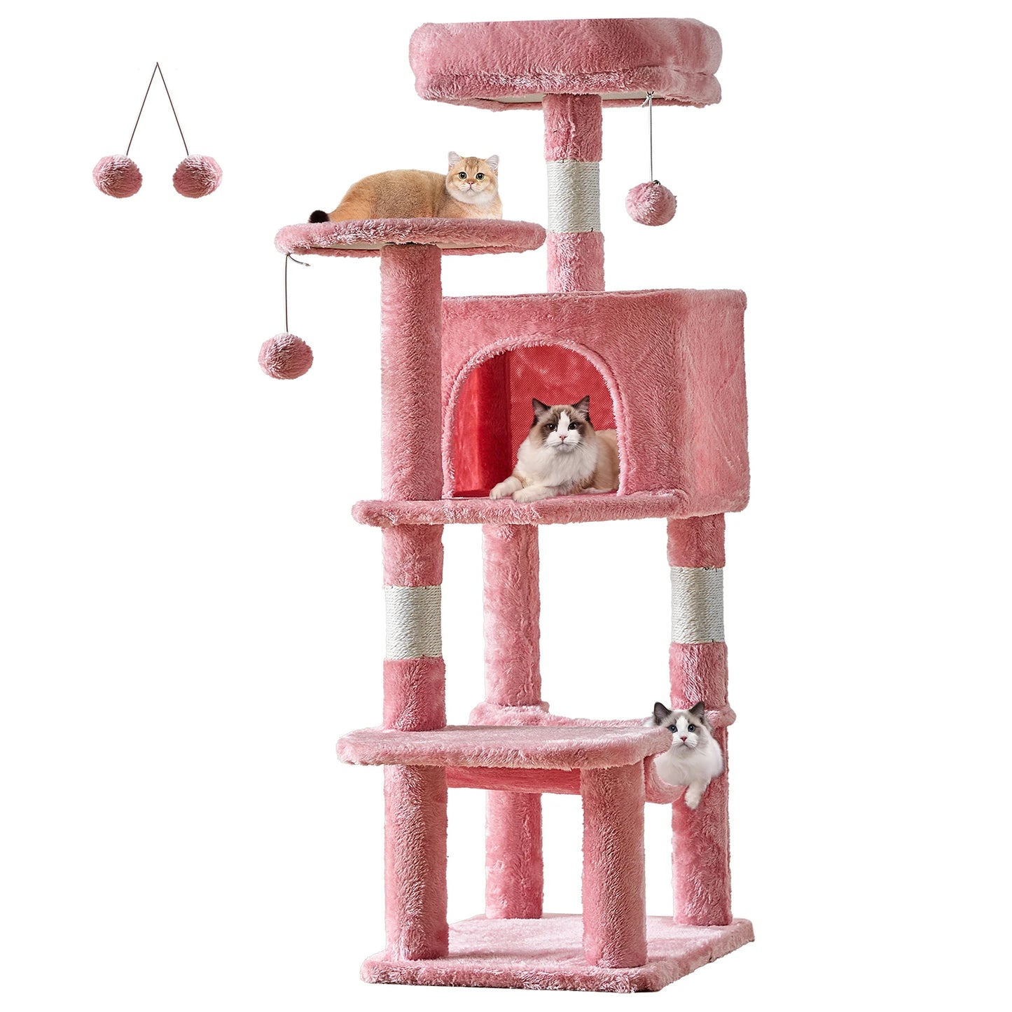 JHK Cat Tree Multi Cat Climbing Tower Natural Sisal Posts