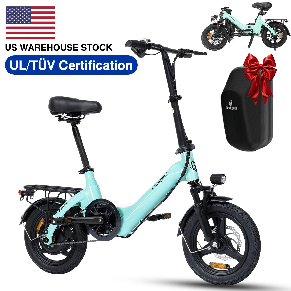 Bodywel T16pro Folding Electric Bike 750W Dual Disc Brakes Urban