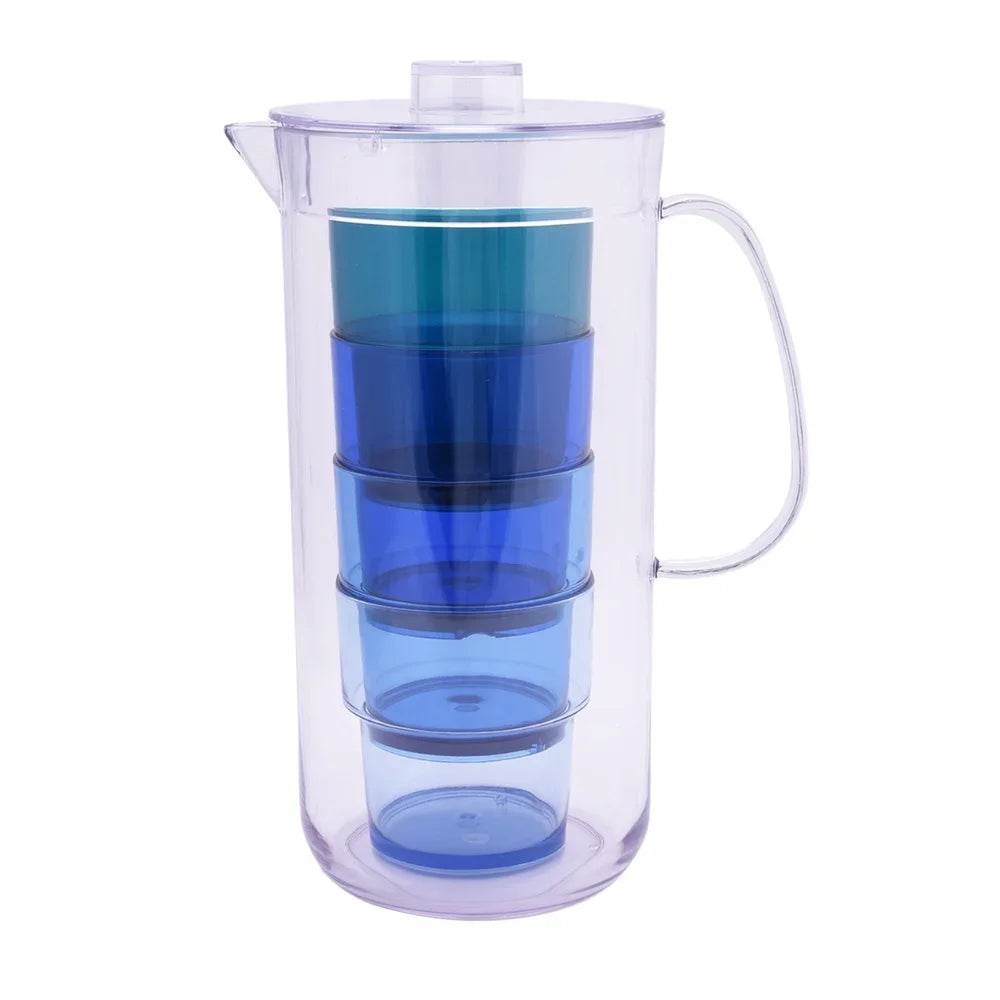 Acrylic Pitcher And Stackable Tumbler Set Dishwasher Safe BPA Free