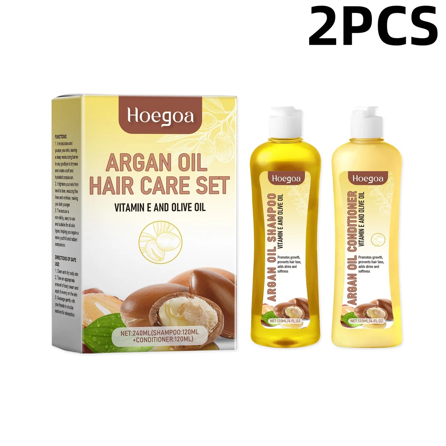 HOEGO Argan Oil Shampoo and Conditioner Set for Damaged Hair