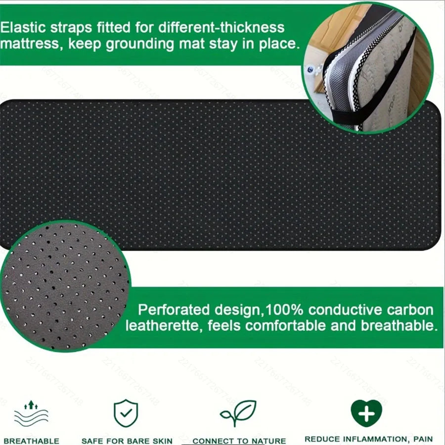 Anti Slip PU Leather Grounding Mat for Bed with Cord