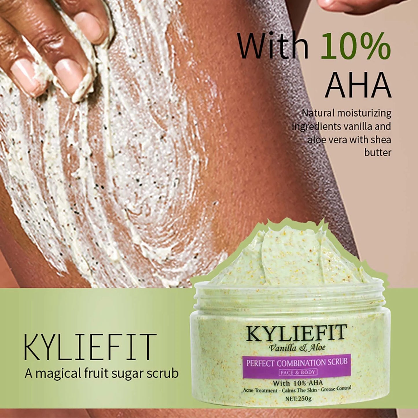 AILKE Premium Organic Scrub Set For Face Body Hands Moisturizing