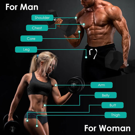 Rubber Hex Dumbbell Set Cast Iron Weights For Home Gym