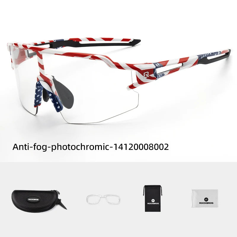 ROCKBROS Photochromic Polarized Cycling Glasses Built In Myopia Frame