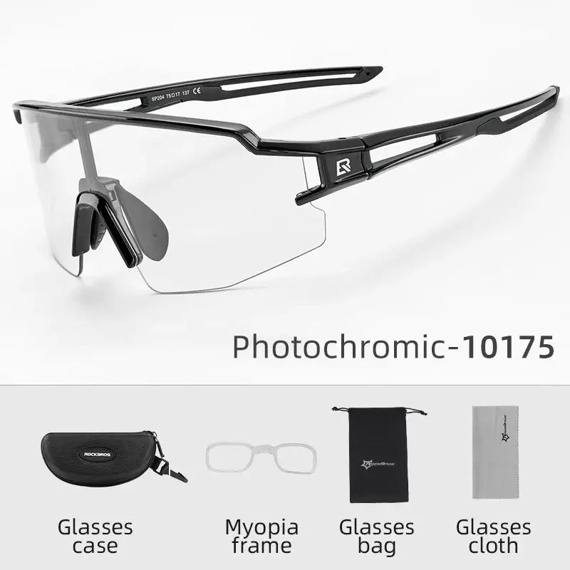 ROCKBROS Photochromic Polarized Cycling Glasses Built In Myopia Frame