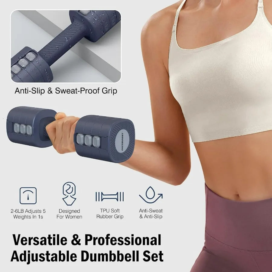 Adjustable Dumbbells Set of 2 Eight In One Hand Weights