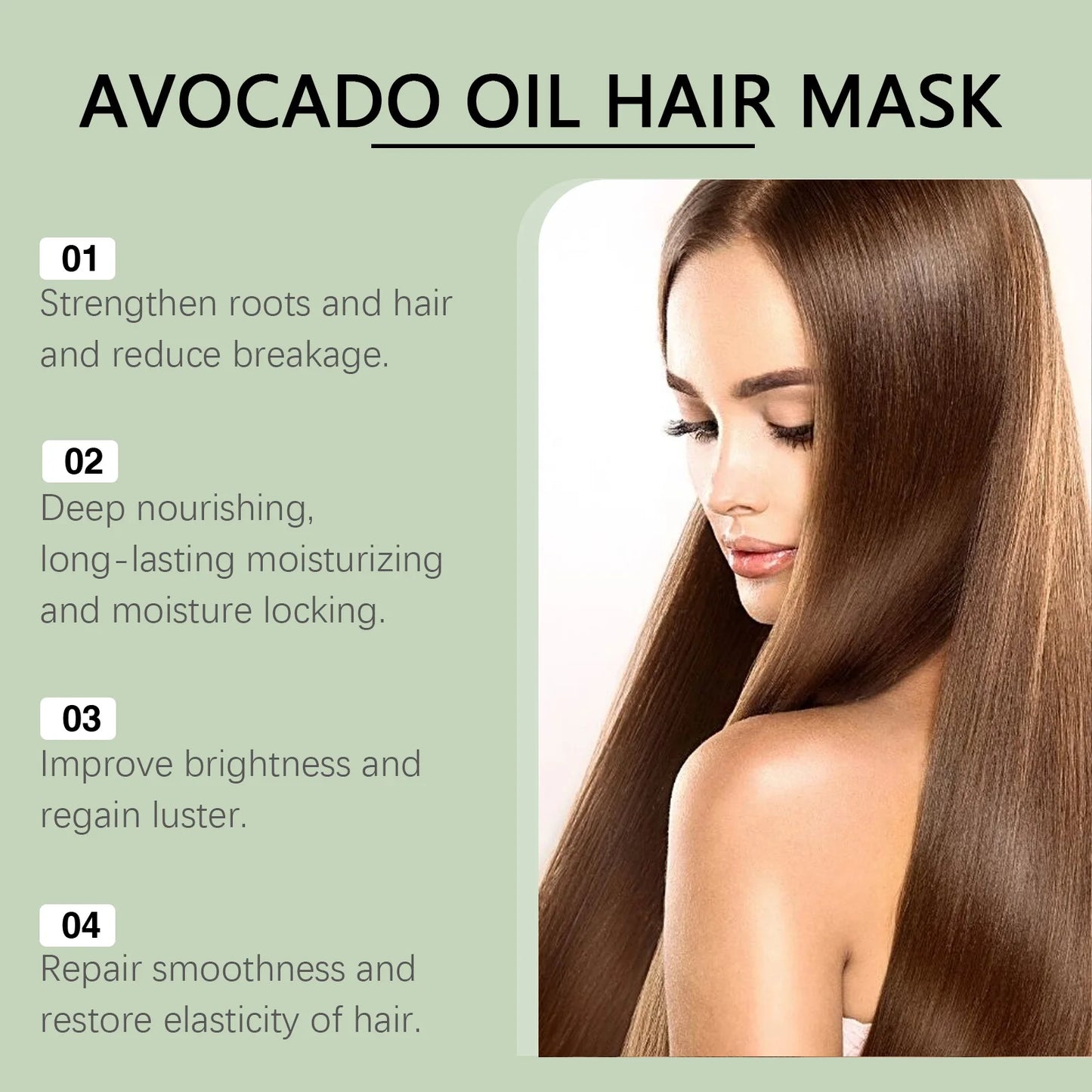 OUHOE Avocado Oil Hair Mask Hydration Nourishes Dry Frizzy Hair
