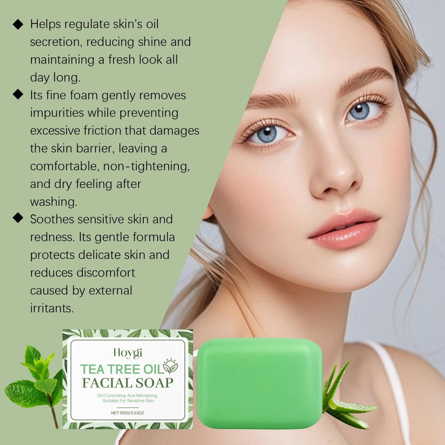 Hoygi Tea Tree Oil Facial Soap For Sensitive Skin Hydration